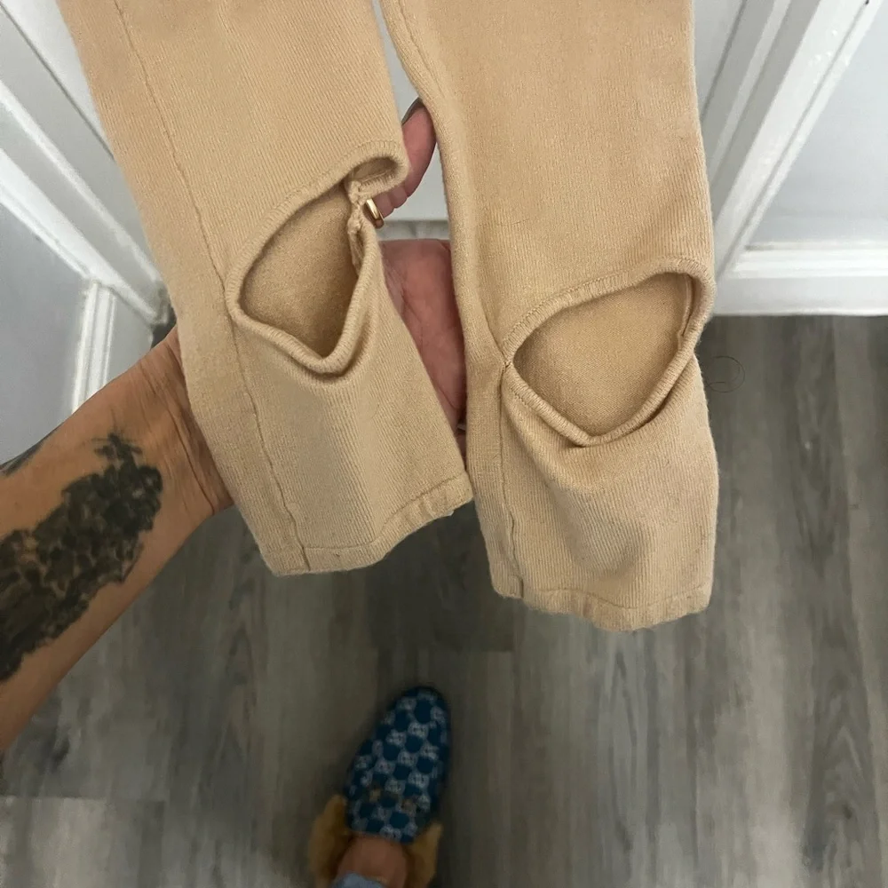 Zara Limited Edition NYC Ballet Knit Beige Stretch Jumpsuit - Picture 6 of 6